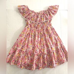 Off/On The Shoulder Tiered Dress Ditsy‎ Floral Pink Boho Crochet Cotton Size 1X